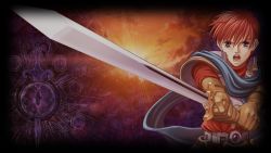 Rule 34 | 1boy, adol christin, cape, falcom, highres, male focus, open mouth, solo, sword, tagme, wallpaper, weapon, ys