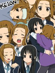 Rule 34 | 2girls, akiyama mio, blazer, closed eyes, hairband, hug, k-on!, moyu (moyu), multiple girls, school uniform, tainaka ritsu, tears