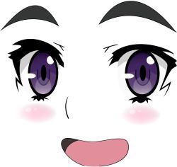 Rule 34 | 10s, 1girl, :d, absurdres, blush, chaika trabant, eyebrows, female focus, happy, highres, hitsugi no chaika, incredibly absurdres, open mouth, portrait, purple eyes, smile, solo, template, thick eyebrows, tongue, transparent background