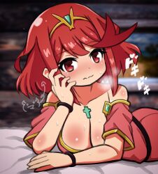 Rule 34 | breasts, large breasts, ma2acworks, pyra (xenoblade), red eyes, red hair, short hair, xenoblade chronicles (series), xenoblade chronicles 2, xenoblade chronicles 3