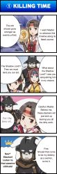 Rule 34 | 00s, 4koma, :o, armlet, armor, bare shoulders, blue eyes, blush, brown eyes, brown hair, character request, choker, comic, earrings, empty eyes, final fantasy, final fantasy xi, fingerless gloves, furry, gloves, headband, highres, iroha (ff11), japanese armor, jewelry, lion (ff11), parted bangs, sleeveless, speech bubble, talking, text focus, tomokichi, whispering, zeid