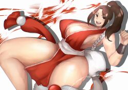 Rule 34 | 1girl, absurdres, breasts, fatal fury, highres, large breasts, long hair, ponytail, shiranui mai, smile, solo