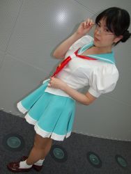 Rule 34 | cosplay, glasses, himemiya anthy, photo (medium), sachika, school uniform, serafuku, shoujo kakumei utena, socks