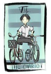 Rule 34 | bicycle, card (medium), gregorius yamada, lowres, sitting, tagme, tarot