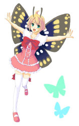 Rule 34 | antennae, bug, butterfly, crossdressing, fairy, insect, legs, pink theme, shimon (shimotsuma), shimotsuma, solo, thighhighs, unasaka ryou, wings