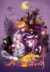 Rule 34 | 3boys, 3girls, artemisia, bad id, bad pixiv id, blonde hair, brother and sister, eleuseus, eyepatch, food-themed hair ornament, grey hair, hair ornament, halloween, happy halloween, hat, jack-o&#039;-lantern, leontius, moira, mu (sound horizon), multiple boys, multiple girls, phi (sound horizon), pumpkin, pumpkin hair ornament, red eyes, shell (shell518), siblings, sound horizon, twins, witch, witch hat