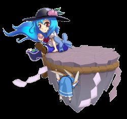 Rule 34 | 3girls, animated, animated gif, artist name, bad google+ id, bad id, black hat, blinking, blouse, blue bow, blue dress, blue hair, boots, bow, brown footwear, chewing, cirno, crossed legs, daiyousei, daniel renard, dress, eating, fairy wings, floating, food, fruit, hat, hinanawi tenshi, keystone, leaf, long hair, looking back, multiple girls, neck ribbon, peach, puffy short sleeves, puffy sleeves, red eyes, ribbon, rock, rope, shide, shimenawa, shirt, shoes, short sleeves, sitting, sitting on rock, stuck, touhou, transparent background, wavy hair, white shirt, wings