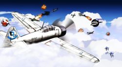 Rule 34 | ace combat, ace combat 04, cloud, day, highres, kantai collection, mobius 1, no humans, outdoors, sky, vehicle focus