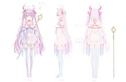 Rule 34 | 1girl, absurdres, ahoge, boots, breasts, character sheet, collarbone, detached sleeves, dress, from behind, from side, gold choker, high heel boots, high heels, highres, magical girl, medium breasts, multiple tails, na sera, nijisanji, nijisanji kr, official art, pink hair, purple eyes, rin yuu, short hair, staff, tail, thigh boots, thighhighs, twintails, very short hair, virtual youtuber, white dress
