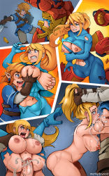 Rule 34 | 1boy, 1girl, abs, armor, battle, blonde hair, blue bodysuit, blue eyes, blush, bodysuit, grabbing another&#039;s breast, breasts squeezed together, breasts, breasts out, clenched teeth, clitoris, covered erect nipples, covering privates, covering breasts, crying, cum, cum in mouth, cum in pussy, deepthroat, defeat, erect clitoris, fellatio, fight, fucked silly, full nelson, grabbing, grabbing another&#039;s hair, grabbing from behind, groping, hetero, high heels, highres, humiliation, large breasts, link, lips, long hair, markydaysaid, metroid, navel, nintendo, nipples, open mouth, oral, penis, pervert, pointy ears, ponytail, pussy, rape, samus aran, sex, skin tight, smile, spread legs, super smash bros., sword, tears, teeth, text focus, the legend of zelda, the legend of zelda: breath of the wild, toned, tongue, torn bodysuit, torn clothes, uncensored, vaginal, weapon, zero suit