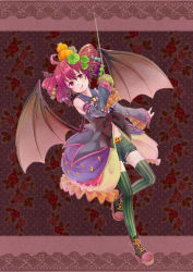 Rule 34 | 1girl, :q, ahoge, bad id, bad pixiv id, bat wings, bow, candy, detached sleeves, dress, drill hair, flower, food, food-themed hair ornament, frills, full body, green thighhighs, hair ornament, halloween, highres, kasane teto, leaf, ma na roo, midriff, navel, pumpkin, pumpkin hair ornament, purple eyes, rapier, red flower, red hair, red rose, ribbon, rose, shoes, short hair, short twintails, shorts, smile, solo, striped clothes, striped thighhighs, sword, thighhighs, tongue, tongue out, twin drills, twintails, utau, vertical-striped clothes, vertical-striped thighhighs, weapon, wings, wrapped candy