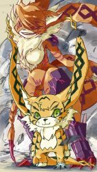Rule 34 | animal ears, armor, cat, cat ears, cat girl, claws, digimon, highres, lindo masyu, looking at viewer, meicoomon, meicrackmon vicious mode
