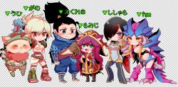 Rule 34 | 2boys, 4girls, animal ears, black hair, blue eyes, brown hair, fiora (league of legends), green eyes, hair over one eye, league of legends, long hair, lulu (league of legends), monster girl, multicolored hair, multiple boys, multiple girls, orange eyes, otani (kota12ro08), personification, ponytail, red eyes, red hair, rek&#039;sai, riven (league of legends), short hair, staff, teemo, translation request, white hair, yasuo (league of legends)