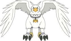 Rule 34 | beak, claws, digimon, digimon (creature), highres, hippogriffomon, looking at viewer, solo, transparent background, wings