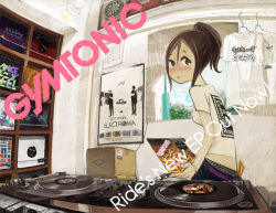 Rule 34 | (stag), 00s, brown hair, dj, lucky star, mixer, ponytail, record, short hair, solo
