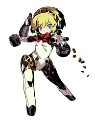 Rule 34 | 1girl, aegis (persona), android, blonde hair, blue eyes, bow, bowtie, etrian odyssey, expressionless, full body, hairband, highres, himukai yuuji, joints, looking at viewer, official art, persona, persona 3, red bow, red bowtie, robot joints, second-party source, sekaiju no meikyuu hd, shell casing, short hair, solo, staring, tagme