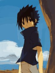 Rule 34 | 1boy, artist request, lowres, male focus, naruto, naruto (series), outdoors, qvga, sky, solo, tagme, uchiha sasuke