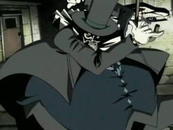 Rule 34 | 1990s (style), animated, animated gif, cowboy bebop, gun, hat, mad pierrot, round, top hat, weapon