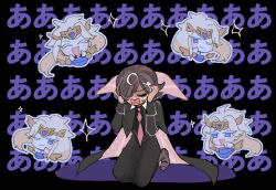 Rule 34 | 2boys, blonde hair, blue cape, blue gemstone, cape, chibi, collared shirt, cookie run, covering own ears, disembodied head, espresso cookie, eyelashes, film grain, gem, hair between eyes, humanization, long hair, madeleine cookie, male focus, mamimumemo, multiple boys, open mouth, personification, shirt, translation request, upper body