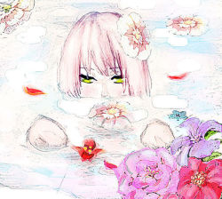 Rule 34 | flower, haruno sakura, naruto, naruto (series), pink hair, pixiv sample, resized, water, zhangquanyezhangquanye