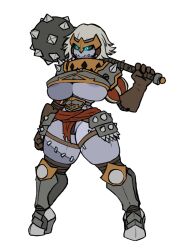 Rule 34 | 1girl, areola slip, armor, armored boots, blue hair, boots, breastplate, breasts, cameltoe, club, colored skin, concept art, darkest dungeon, diadem, faulds, female knight, gloves, gorget, greaves, grey hair, high heels, highleg, highleg panties, holding, holding weapon, knee pads, knight, large breasts, loincloth, mace, multicolored skin, no bra, over shoulder, panties, pauldrons, poleyn, puffy sleeves, sabaton, shirt, short hair, shoulder armor, smile, solo, spiked armor, spiked club, spikes, standing, striped clothes, striped shirt, thick thighs, thigh strap, thighs, transparent background, two-tone skin, undead, underboob, underwear, weapon, weapon over shoulder, xelsword