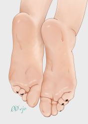 Rule 34 | 00vjo, barefoot, black nails, close-up, feet, feet only, foot focus, highres, nail polish, no shoes, original, soles, sweat, toenail polish, toenails, toes