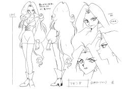 Rule 34 | 1girl, absurdres, belt, boots, breasts, character sheet, cleavage, closed mouth, earrings, full body, hand up, high collar, high heel boots, high heels, highres, jewelry, large breasts, long hair, looking at viewer, mazenda, multiple views, official art, open clothes, open shirt, parted bangs, puffy sleeves, purple eyes, red hair, sash, scabbard, sheath, shirt, short shorts, shorts, slayers, smile, solo, standing, translation request, very long hair, wide hips