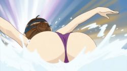 Rule 34 | 00s, 1girl, animated, animated gif, anime screenshot, ass, bikini, kenkou zenrakei suieibu umishou, lowres, screencap, swimming, swimsuit, water