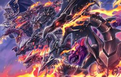 Rule 34 | archfiend black skull dragon, black dragon&#039;s chick, black skull dragon, breath weapon, breathing fire, character request, claws, closed mouth, commentary request, deadspike nine, dragon, duel monster, fire, from side, glowing, glowing eyes, highres, lord of the red, malefic red-eyes black dragon, meteor b. dragon, meteor black comet dragon, meteor black dragon, multiple others, open mouth, red-eyes alternate black dragon, red-eyes black dragon, red-eyes black dragon sword, red-eyes black metal dragon, red-eyes dark dragoon, red-eyes darkness dragon, red-eyes flare metal dragon, red-eyes slash dragon, red-eyes toon dragon, red-eyes zombie dragon, red eyes, sharp teeth, teeth, yellow eyes, yu-gi-oh!