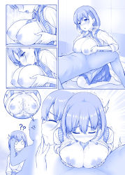 Rule 34 | 1boy, 1girl, :|, ?, ??, ^^^, ai-chan (tawawa), anger vein, blue theme, blush, borrowed character, braid, breasts, breasts apart, breasts out, breasts squeezed together, breath, chestnut mouth, closed mouth, cum, cum in mouth, cum on body, cum on breasts, cum on upper body, ejaculation, facial, fellatio, getsuyoubi no tawawa, gokkun, grabbing, grabbing another&#039;s breast, hetero, kobeya uniform, large breasts, monochrome, nipples, nose blush, o o, official style, open mouth, oral, out of frame, paizuri, paizuri on lap, pantyhose, penis, see-through, short hair, side braid, solo focus, swallowing, unbuttoned, uni8, x-ray