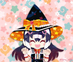 Rule 34 | 1girl, african penguin (kemono friends), animal costume, black hair, bow, bowtie, dress, gloves, halloween, halloween costume, hat, headphones, kemono friends, kemono friends v project, kikuchi milo, long hair, looking at viewer, multicolored hair, open mouth, penguin costume, penguin girl, pink hair, ribbon, smile, solo, virtual youtuber