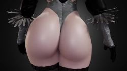 Rule 34 | 1girl, 2b (nier:automata), 3d, animated, ass, ass focus, cpt-flapjack, elbow gloves, feather-trimmed sleeves, from behind, gloves, huge ass, juliet sleeves, leotard, long sleeves, nier:automata, nier (series), puffy sleeves, solo, thigh gap, thighhighs, video, walking