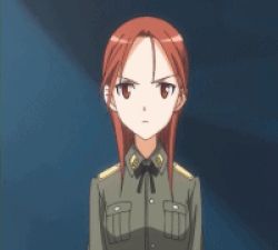 Rule 34 | angry, animated, animated gif, chalkboard, lowres, military, military uniform, minna-dietlinde wilcke, red hair, screencap, strike witches, uniform, world witches series