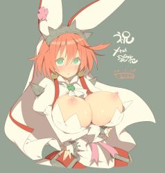 Rule 34 | 1girl, 2014, blue eyes, breast hold, breasts, breasts out, crossed arms, elphelt valentine, fbc, guilty gear, guilty gear xrd, habit, headband, highres, huge breasts, large breasts, nipples, pink hair, short hair, solo