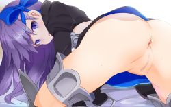 Rule 34 | 10s, 1girl, anus, armor, ass, bad id, bad pixiv id, blue eyes, blush, censored, fate/extra, fate (series), hair ribbon, highres, long hair, looking at viewer, meltryllis (fate), mosaic censoring, open mouth, purple hair, pussy, pussy juice, rai (sakuranbo sugar), ribbon, solo