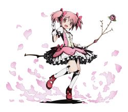 Rule 34 | 10s, 1girl, bow, bow (weapon), bubble skirt, cherry blossoms, choker, divine gate, flower, full body, gloves, hair ribbon, kaname madoka, kneehighs, long hair, magical girl, mahou shoujo madoka magica, mahou shoujo madoka magica (anime), official art, petals, pink eyes, pink flower, pink hair, pink rose, ribbon, rose, short hair, short twintails, skirt, smile, socks, solo, transparent background, twintails, ucmm, weapon, white gloves, white socks