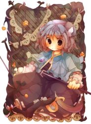 Rule 34 | 1girl, animal ears, bad id, bad pixiv id, black eyes, cheese, dowsing rod, dress, female focus, food, grey hair, highres, jewelry, mouse (animal), mouse ears, mouse tail, nanahamu, nazrin, necklace, smile, solo, tail, touhou
