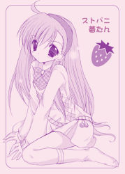 Rule 34 | 00s, 1girl, monochrome, nanase miori, okuwaka tsubomi, purple theme, simple background, solo, strawberry panic!