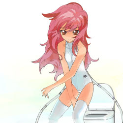 Rule 34 | a1 (initial-g), brown eyes, pink hair, solo, tagme, thighhighs, toilet