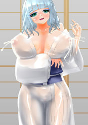 Rule 34 | breast milk, breasts, kasumi watai, large breasts, open mouth, lactation, thighhighs, virtual youtuber