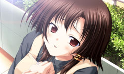 Rule 34 | 1girl, brown hair, game cg, jewelry, outdoors, red eyes, ring, solo, tagme, tears, wedding ring