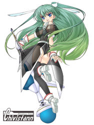 Rule 34 | 1girl, ankle boots, ass, blush, boots, chiivistan, from behind, full body, green hair, leotard, long hair, looking at viewer, os-tan, puffy short sleeves, puffy sleeves, short sleeves, simple background, solo, very long hair, vista-tan, white background