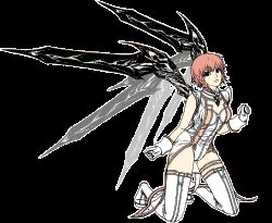 Rule 34 | braid, gloves, juju, over zenith, short hair, solo, thighhighs, transparent background, white gloves, wings