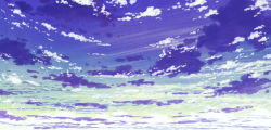 Rule 34 | aoha (twintail), blue sky, blue theme, cloud, cloudy sky, commentary, day, gradient sky, no humans, original, outdoors, scenery, sky