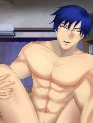 Rule 34 | 1boy, abs, absurdres, bad id, bad twitter id, bara, body hair, boku no hero academia, glasses, hetero, highres, iida tenya, looking at viewer, male focus, manly, muscular, pectorals, pov, puffy chest, self-upload, sex, short hair, smile, sshu, topless male