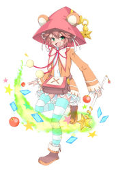 Rule 34 | 1girl, :d, bag, bow, brown hair, emil chronicle online, green eyes, hair bow, hair ornament, hair ribbon, hat, holding, looking at viewer, metindone, open mouth, puzzle &amp; dragons, ribbon, short hair, smile, solo, tiny alma, wand, witch hat