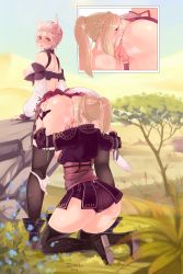 Rule 34 | 10s, 2girls, anilingus, animal ears, anus, artist name, ass, blonde hair, boots, cameltoe, cat ears, cat tail, dated, final fantasy, final fantasy xiv, fingering, highres, hyur, miqo&#039;te, multiple girls, oral, panties, panties around leg, pussy, pussy juice, tail, tesomu, thigh boots, thighhighs, uncensored, underwear, white hair, yuri