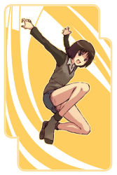 Rule 34 | 1girl, amagami, jumping, skirt, socks, solo, sweater, tachibana miya, tamago, tamago (yotsumi works)
