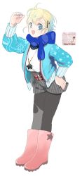 Rule 34 | 00s, 1girl, alternate hairstyle, bad id, bad pixiv id, belt, blonde hair, blue scarf, boots, fashion, hair ornament, hairclip, hairpin, hand on own hip, hip focus, jacket, jewelry, kanke (yonkuma), leaning forward, pantyhose under shorts, multicolored hair, necklace, nia colle, nia teppelin, pantyhose, pantyhose under shorts, scarf, short hair, shorts, smile, solo, star (symbol), tengen toppa gurren lagann, transparent background