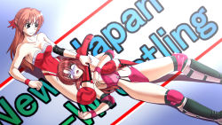 Rule 34 | 2girls, asphyxiation, bare shoulders, blue eyes, boots, bow, breasts, brown hair, cleavage, corey sniper, corset, defeat, elbow pads, foaming at the mouth, hair bow, knee pads, leotard, long hair, multiple girls, mutou megumi, open mouth, rigid, rolling eyes, ryona, saliva, smile, strangling, submission, tears, unconscious, wrestle angels, wrestling, wrestling outfit, wrestling ring, wristband
